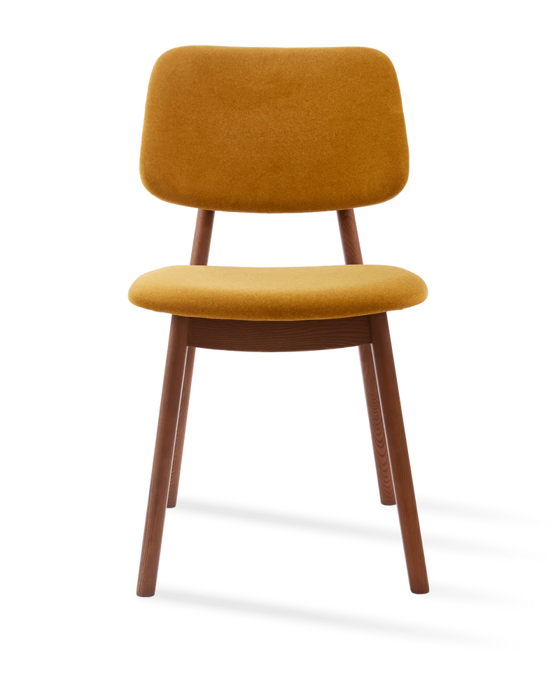 Chaise de salle à manger en tissu jaune et bois de frêne Soft Happy Days - Pols Potten