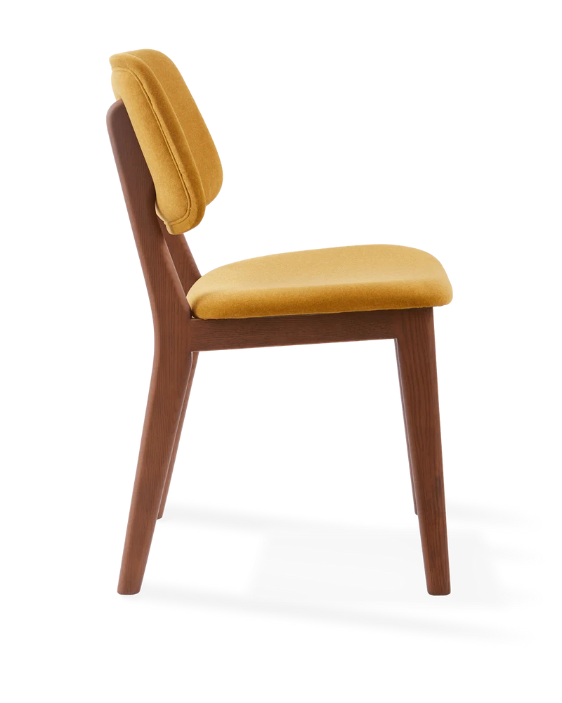 Chaise de salle à manger en tissu jaune et bois de frêne Soft Happy Days - Pols Potten
