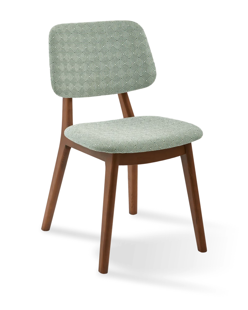 Chaise de salle à manger en tissu vert clair et bois de frêne Squared Happy Days - Pols Potten