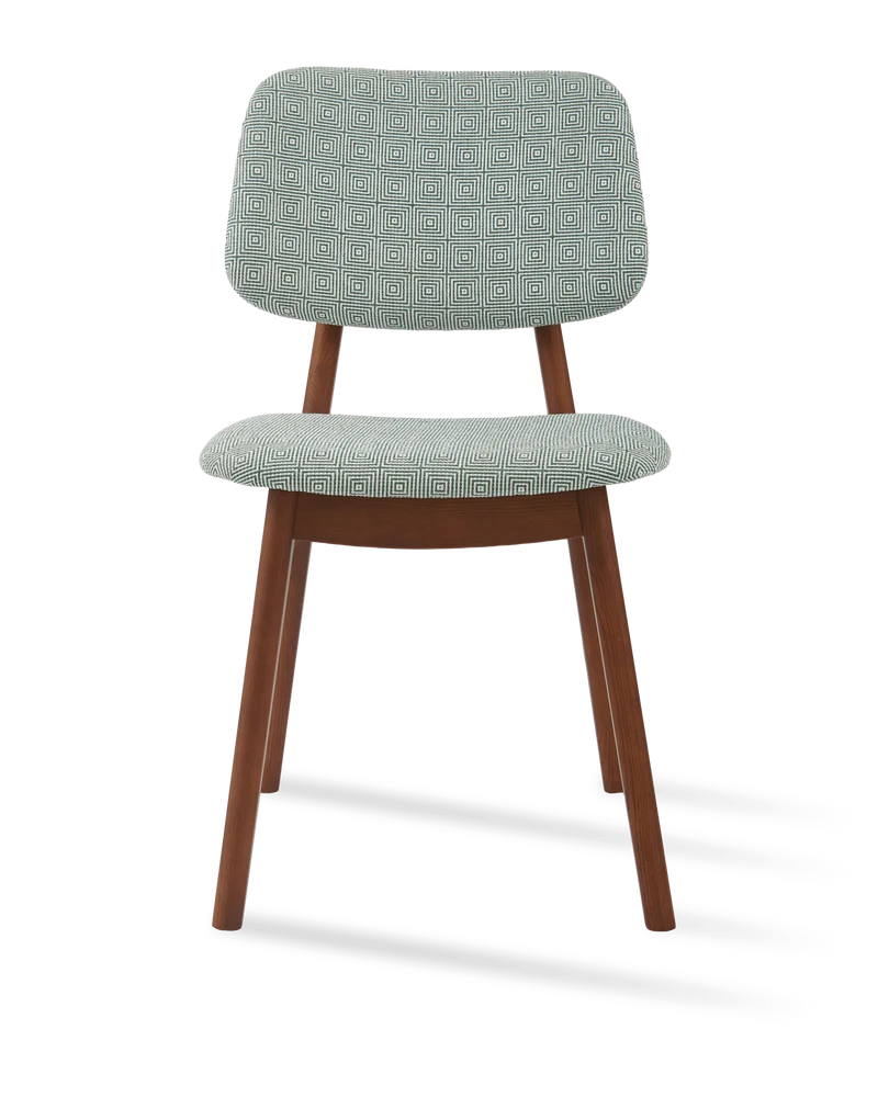 Chaise de salle à manger en tissu vert clair et bois de frêne Squared Happy Days - Pols Potten