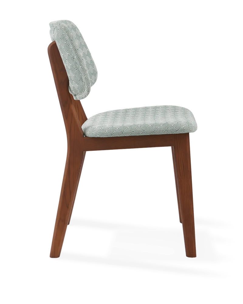 Chaise de salle à manger en tissu vert clair et bois de frêne Squared Happy Days - Pols Potten
