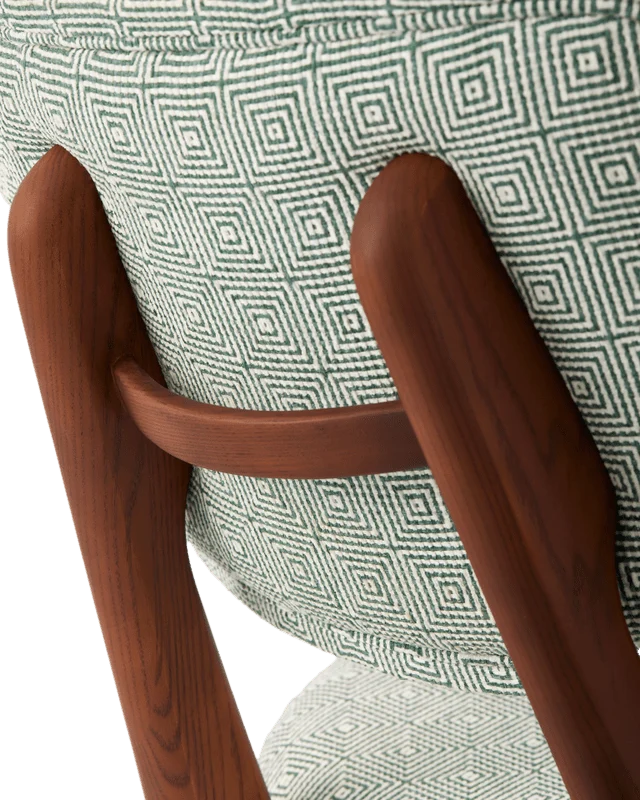 Chaise de salle à manger en tissu vert clair et bois de frêne Squared Happy Days - Pols Potten