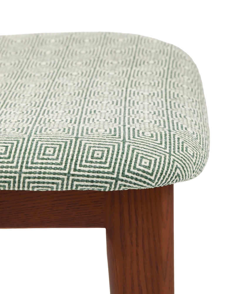 Chaise de salle à manger en tissu vert clair et bois de frêne Squared Happy Days - Pols Potten