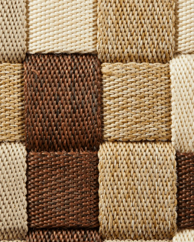 Pouf d'extérieur carré en tissu tressé beige 60 x 60 x 32 cm Braided - Pols Potten