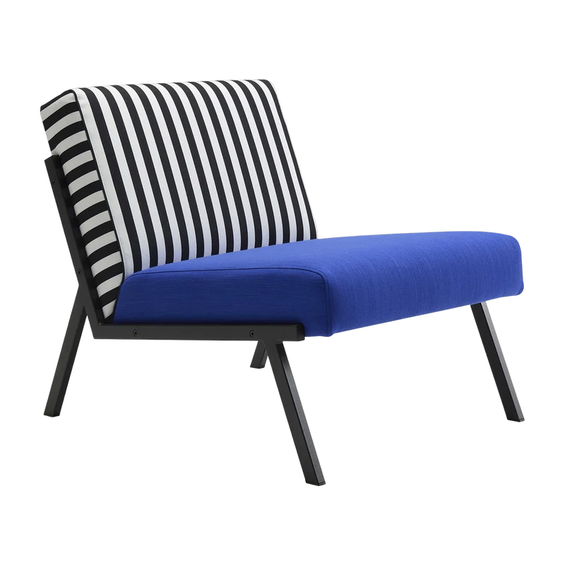 Fauteuil en tissu rayé bleu 69cm Vikko - Innovation Living