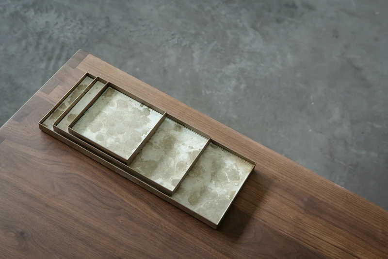 Vide-poche rectangulaire en verre L Fossil Organic - Ethnicraft Accessories