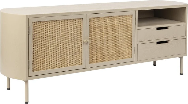 Buffet en bois et métal beige 38x150x55cm Sora - The Cool Republic