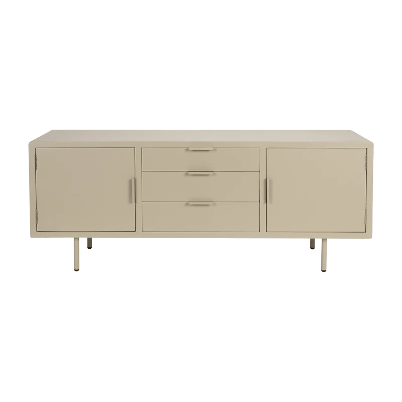Buffet en bois et métal beige 140x40x55cm Siena - The Cool Republic