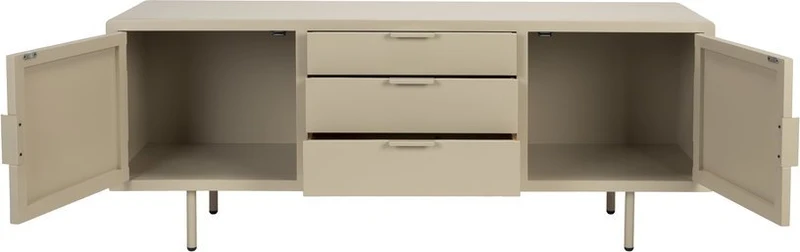 Buffet en bois et métal beige 140x40x55cm Siena - The Cool Republic