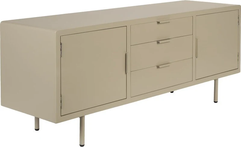 Buffet en bois et métal beige 140x40x55cm Siena - The Cool Republic