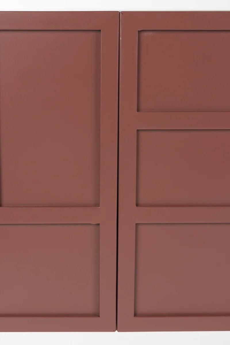 Buffet en bois et métal rouge 160x36x58cm Siena - The Cool Republic