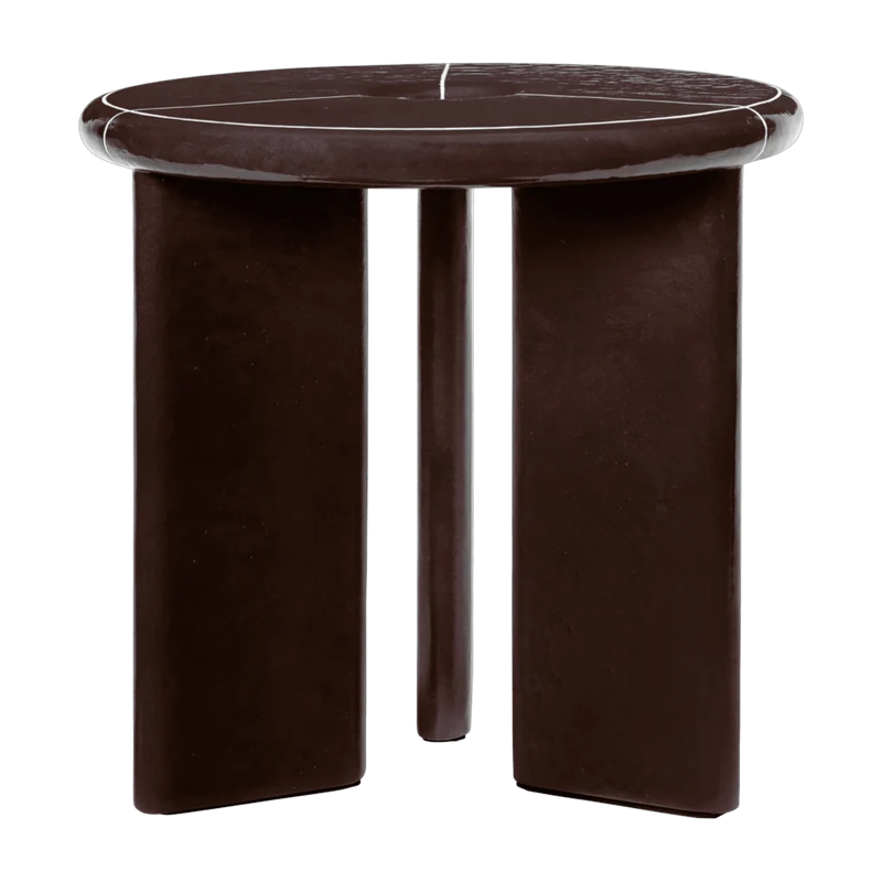 Table d'appoint en béton et fibre de verre marron 47x45cm Deya - Ferm living