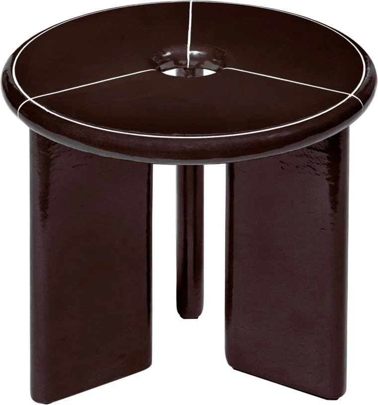 Table d'appoint en béton et fibre de verre marron 47x45cm Deya - Ferm living