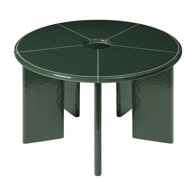 Table à manger en béton et fibre de verre vert 120x75cm Deya - Ferm living