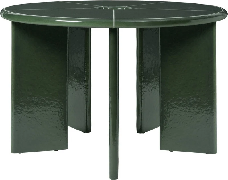 Table à manger en béton et fibre de verre vert 120x75cm Deya - Ferm living