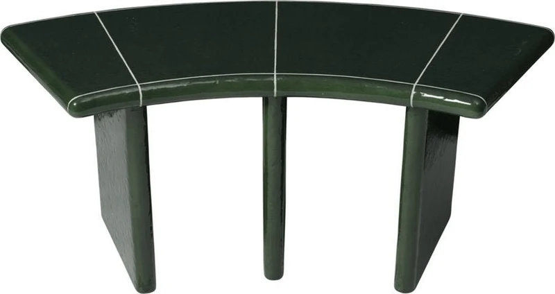 Banc incurvé en béton et fibre de verre vert 45,5x110x40cm Deya - Ferm living