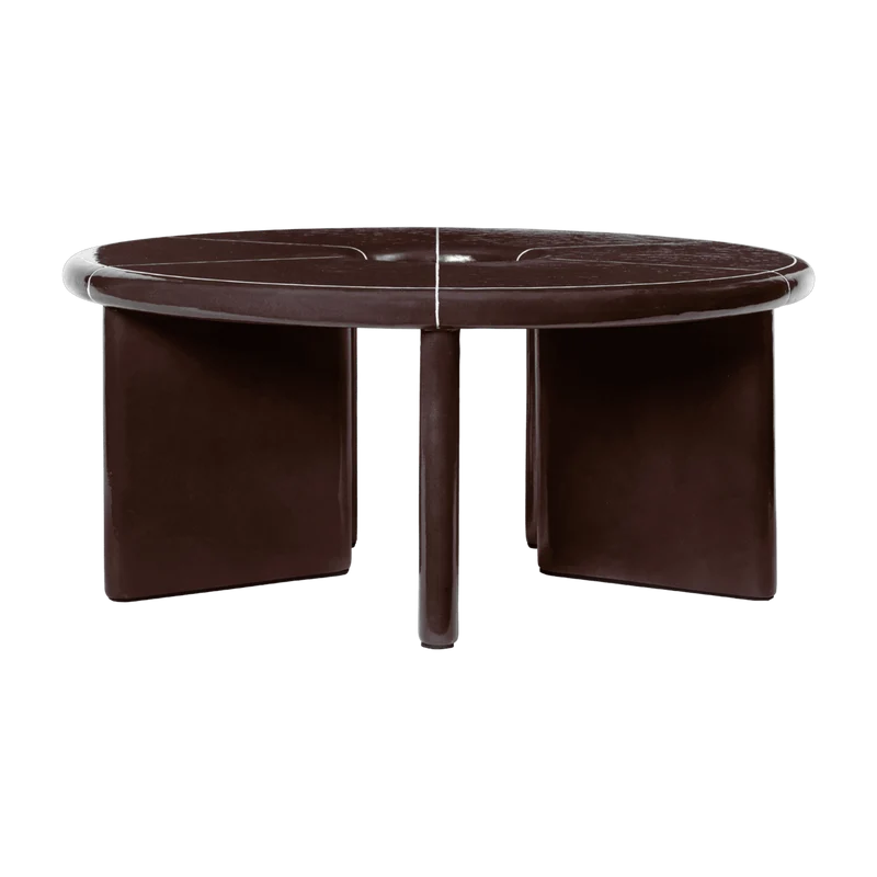 Table basse en béton et fibre de verre marron 32x80cm Deya - Ferm living