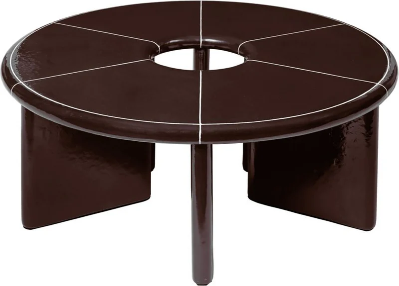 Table basse en béton et fibre de verre marron 32x80cm Deya - Ferm living