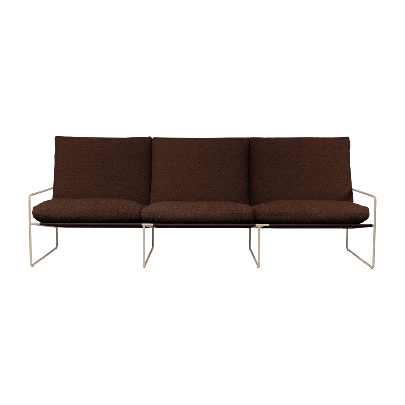 Fauteuil 3 places en acier galvanisé beige et tissu bouclé marron 78x233x85cm Desert 3 - Ferm living