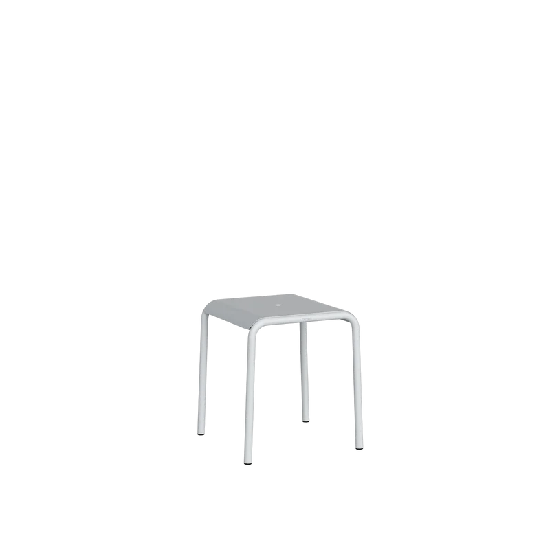 Tabouret de jardin en acier thermolaqué inoxydable gris craie 42x40x45cm Panorama - TIPTOE