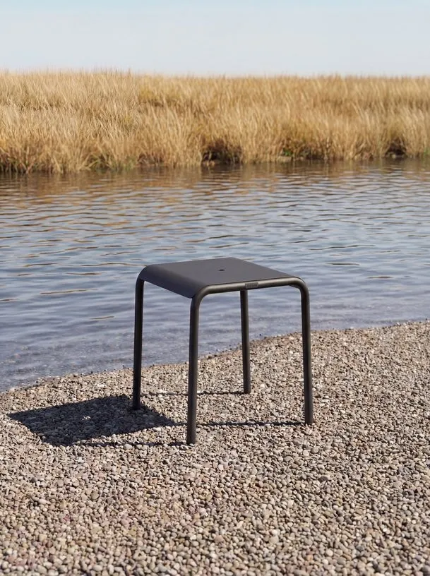 Tabouret de jardin en acier thermolaqué inoxydable 42x40x45cm Panorama - TIPTOE