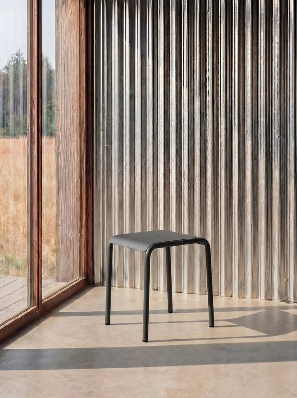 Tabouret de jardin en acier thermolaqué inoxydable 42x40x45cm Panorama - TIPTOE