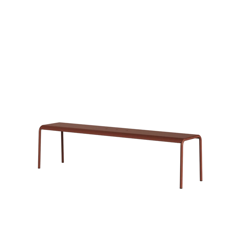 Banc de jardin en acier thermolaqué inoxydable rouge brique 170x42x45cm Panorama - TIPTOE