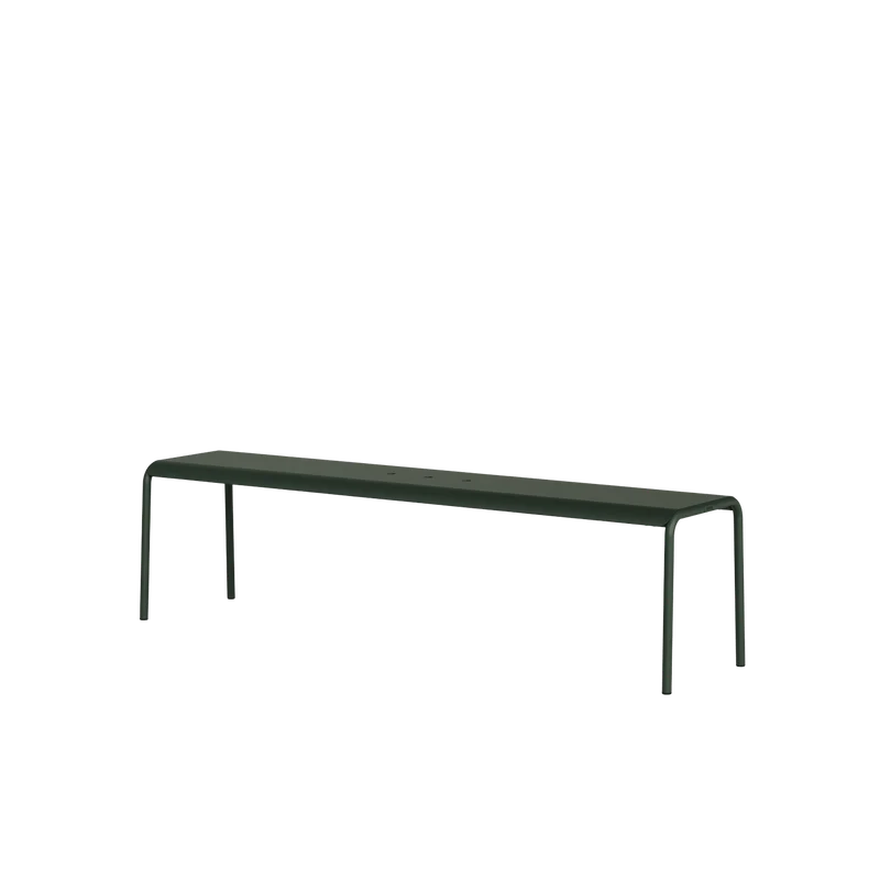 Banc de jardin en acier thermolaqué inoxydable vert forêt 170x42x45cm Panorama - TIPTOE