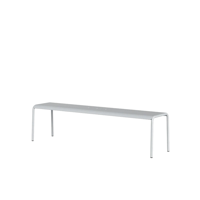 Banc de jardin en acier thermolaqué inoxydable gris craie 170x42x45cm Panorama - TIPTOE