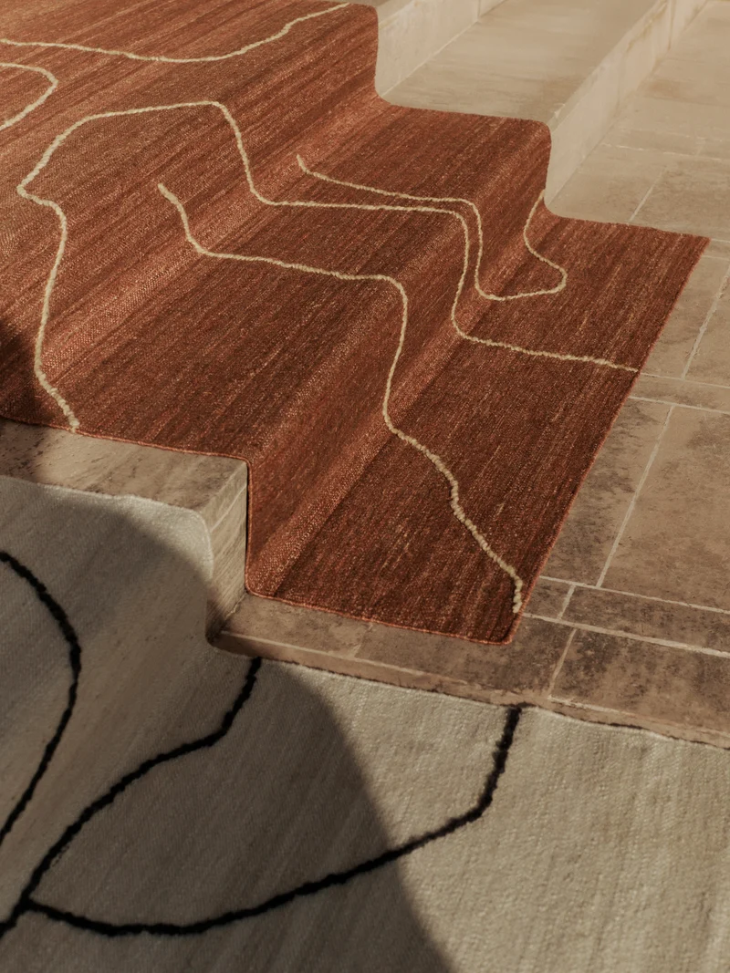 Ferm Living Gesso Jute Teppich - 200 x 300 - Off-white/Dark fig