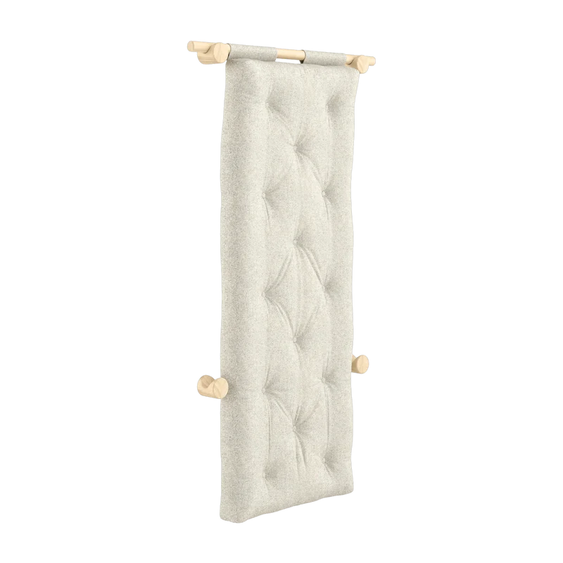 Fauteuil convertible en bois de pin 75x200cm avec matelas beige soft chalk Hooked raw - Karup Design