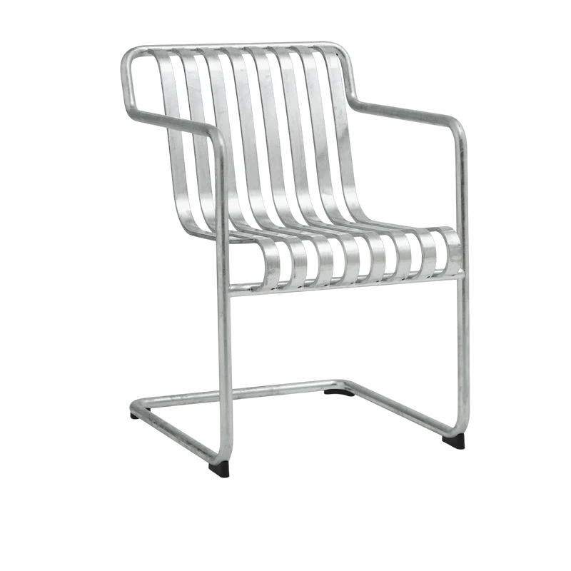 Chaise de jardin avec accoudoirs en acier galvanisé 54x65x80cm Palissade - HAY