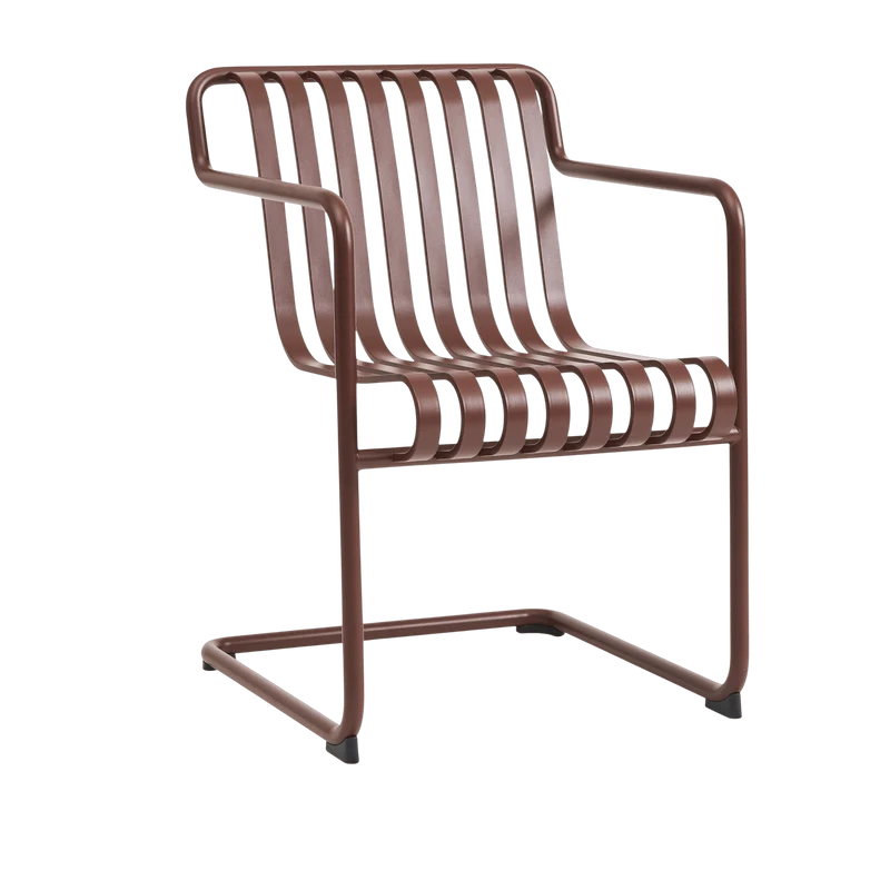 Chaise de jardin avec accoudoirs en acier rouge 54x65x80cm Palissade - HAY