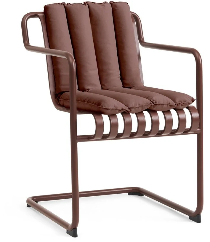 Chaise de jardin avec accoudoirs en acier rouge 54x65x80cm Palissade - HAY