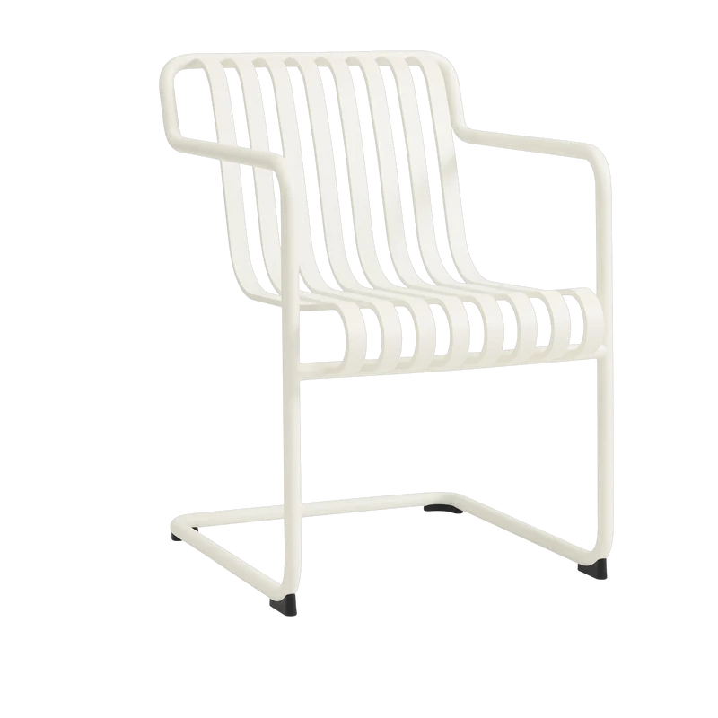 Chaise de jardin avec accoudoirs en acier blanc crème 54x65x80cm Palissade - HAY