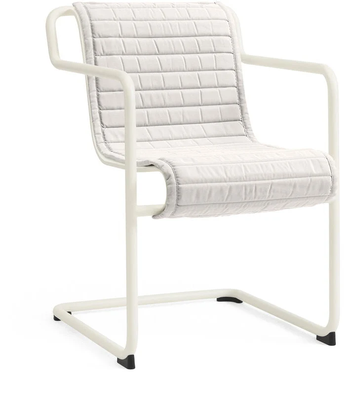Chaise de jardin avec accoudoirs en acier blanc crème 54x65x80cm Palissade - HAY