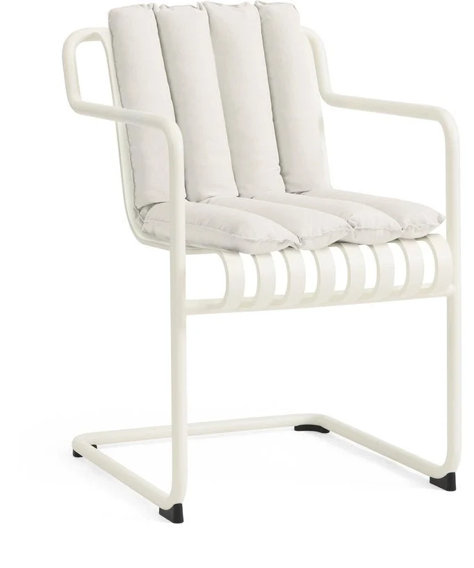 Chaise de jardin avec accoudoirs en acier blanc crème 54x65x80cm Palissade - HAY
