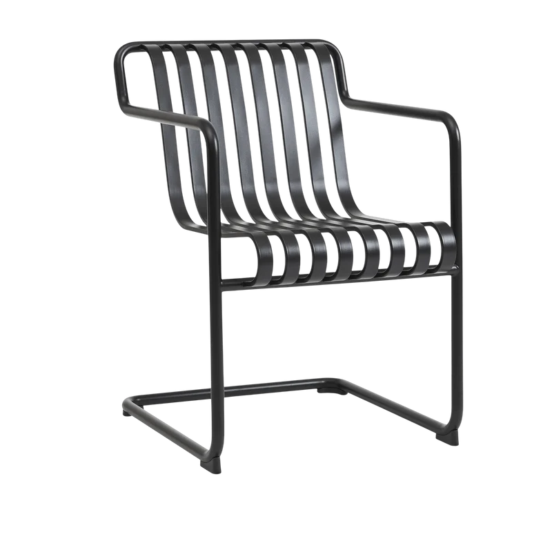 Chaise de jardin avec accoudoirs en acier gris anthracite 54x65x80cm Palissade - HAY