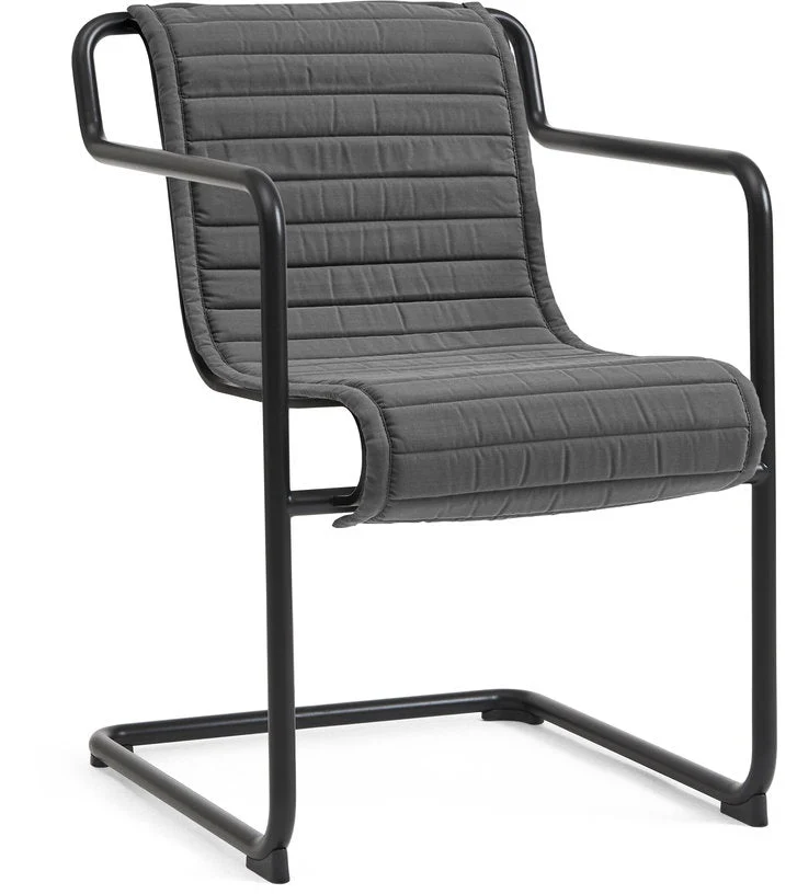 Chaise de jardin avec accoudoirs en acier gris anthracite 54x65x80cm Palissade - HAY
