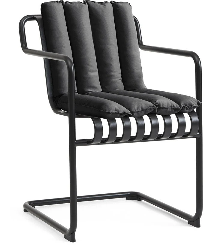 Chaise de jardin avec accoudoirs en acier gris anthracite 54x65x80cm Palissade - HAY