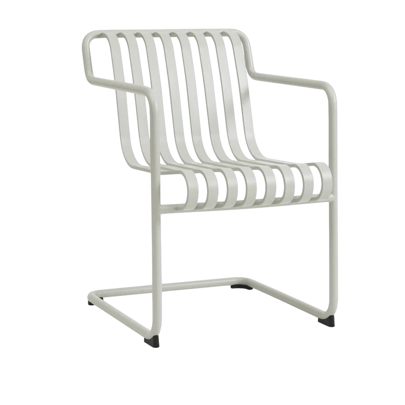 Chaise de jardin avec accoudoirs en acier gris clair 54x65x80cm Palissade - HAY