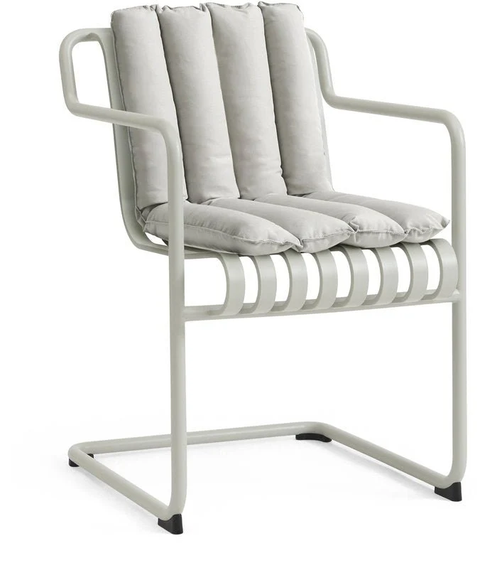 Chaise de jardin avec accoudoirs en acier gris clair 54x65x80cm Palissade - HAY