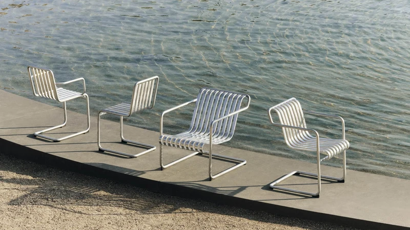 Fauteuil de jardin avec accoudoirs en acier galvanisé Palissade - HAY