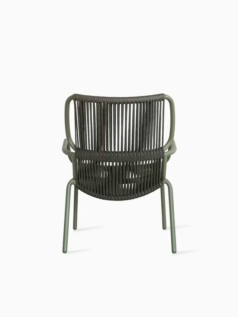 Chaise lounge en aluminium thermolaqué et corde vert 67x83cm Ribbon - Vincent Sheppard