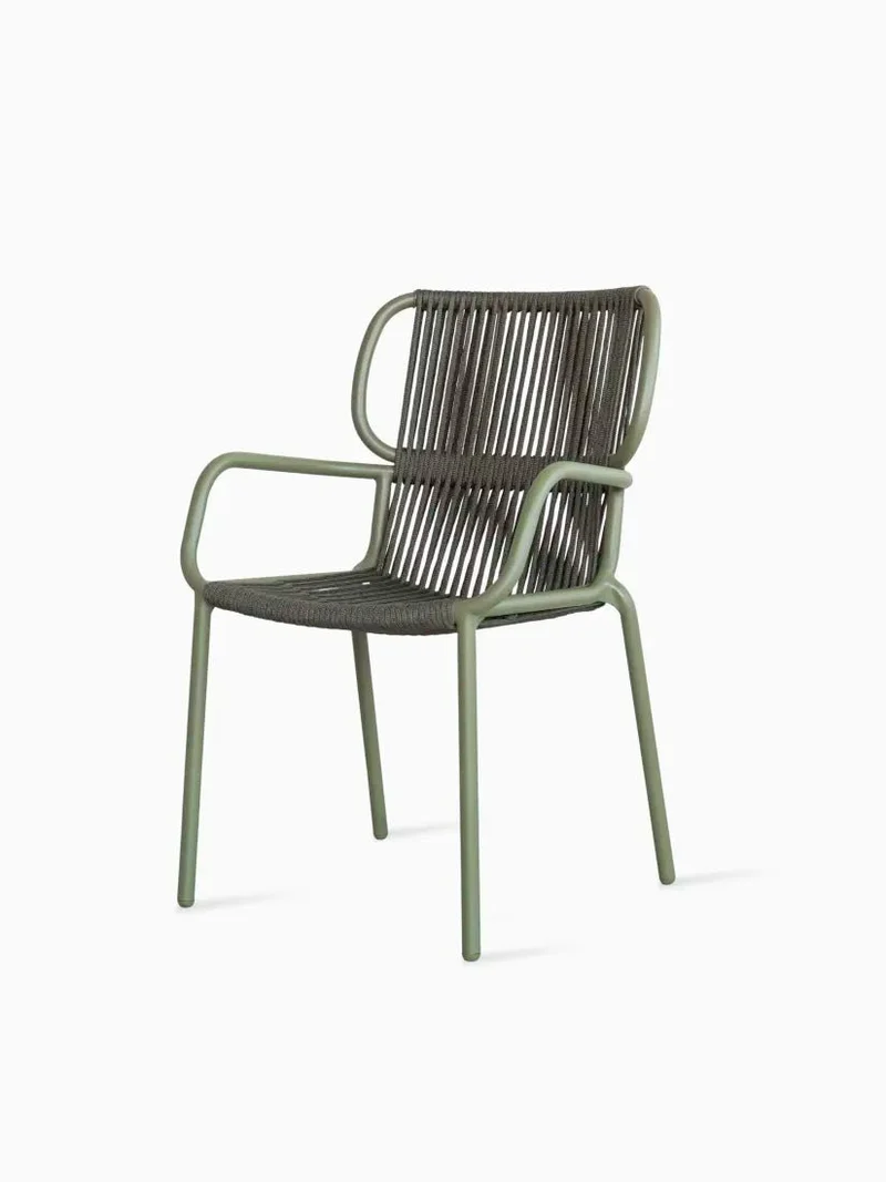 Chaise en aluminium thermolaqué et corde vert 59x90cm Ribbon - Vincent Sheppard