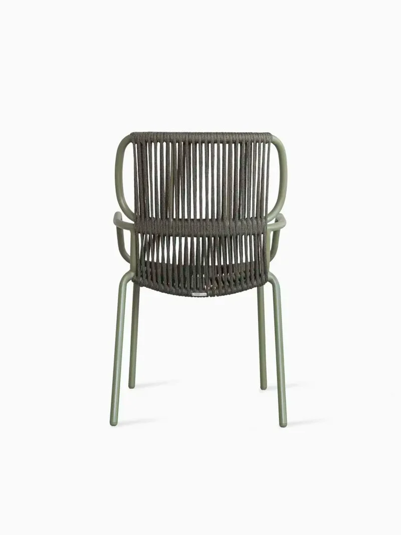 Chaise en aluminium thermolaqué et corde vert 59x90cm Ribbon - Vincent Sheppard