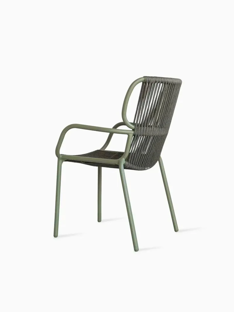 Chaise en aluminium thermolaqué et corde vert 59x90cm Ribbon - Vincent Sheppard