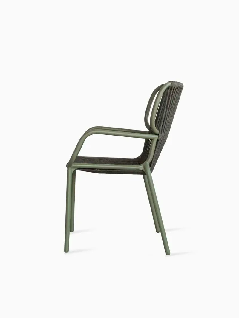 Chaise en aluminium thermolaqué et corde vert 59x90cm Ribbon - Vincent Sheppard