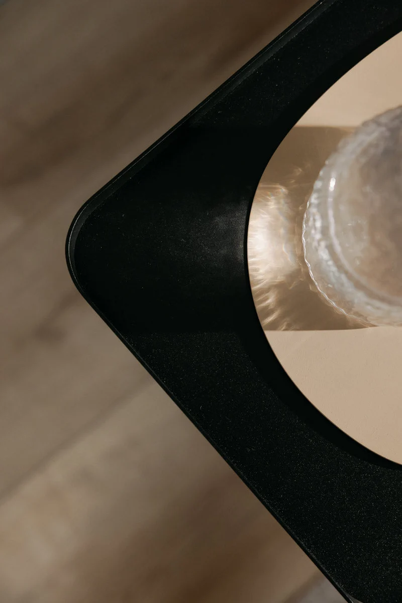 Table d'appoint à roulettes deux étages en acier noir 40x30x67,5cm Juno - Metallbude