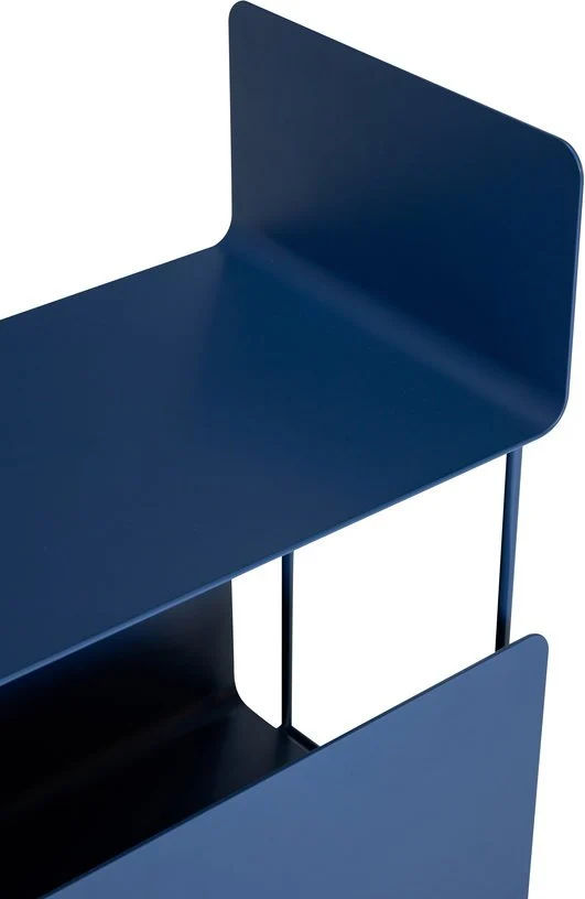 Chariot à roulettes en métal bleu foncé 63x32x66cm Ays - Hübsch